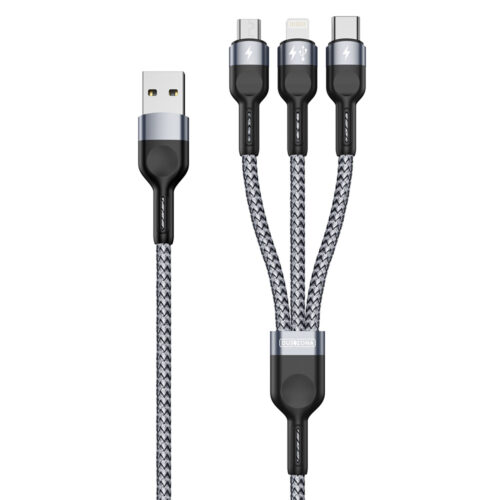 A3 3in1 USB-A í USB-C/Lightning/Micro 1,3m