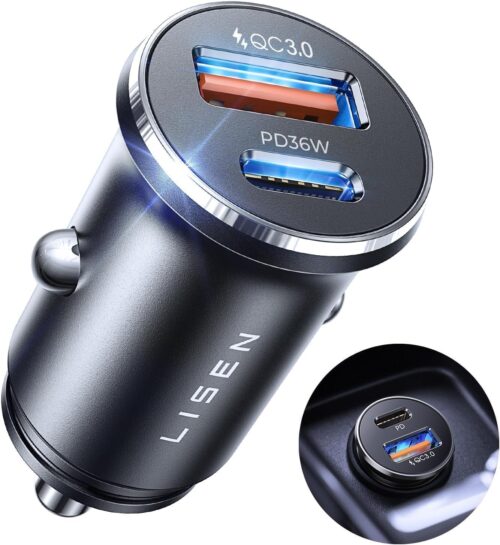 Bílhleðslutæki 69w USB-C- USBC-A 12/24V